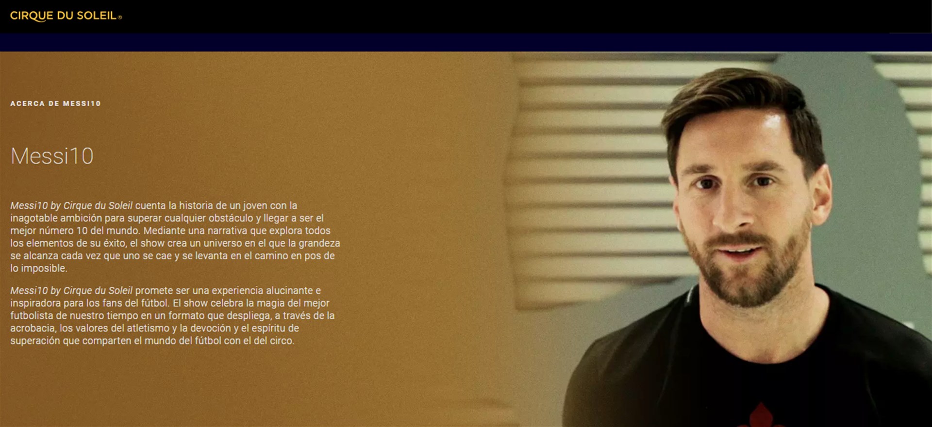 Messi inspira espectáculo de Cirque du Soleil