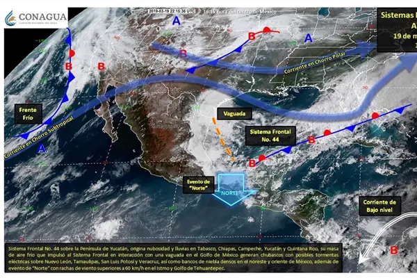 Dos frentes fríos ocasionarán mal tiempo en noroeste y norte del país Dos frentes fríos ocasionarán mal tiempo en noroeste y norte del país