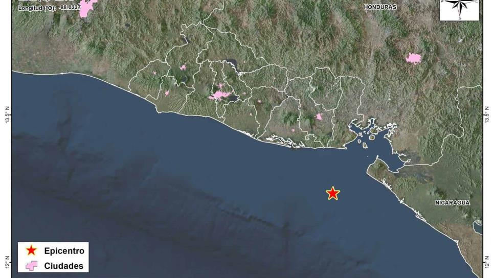 Reportan sismo de 5.9 en El Salvador y Honduras