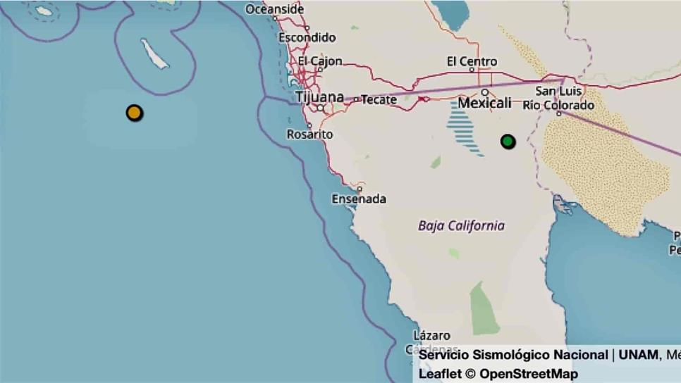 Ocurre sismo de magnitud preliminar 4.7 en Playas de Rosarito, BC