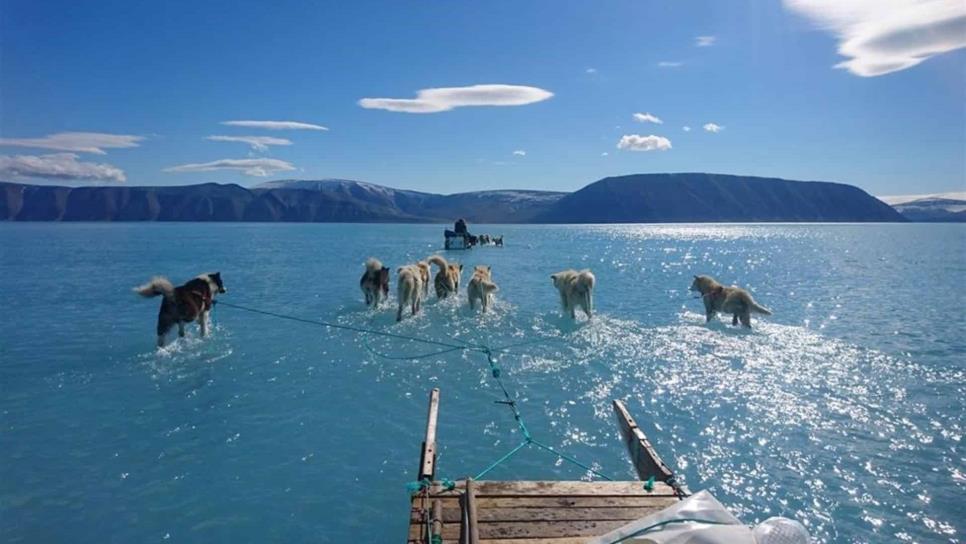 Foto de deshielo en Groenlandia ilustra efectos de cambio climático