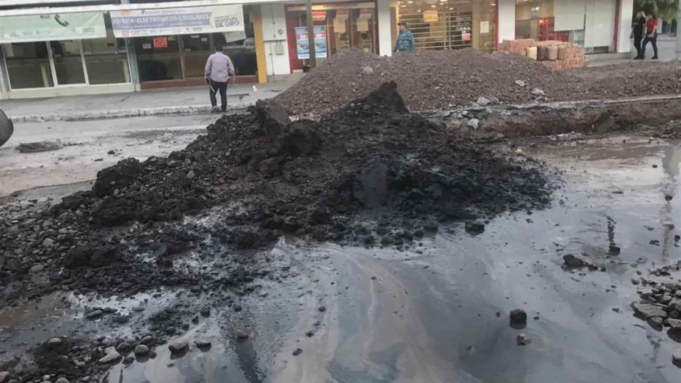 Detienen excavaciones en céntrico crucero de Los Mochis