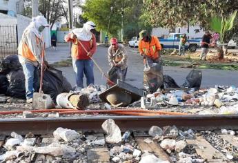 Recolectan más de 20 t de basura por jornada de limpieza, en Culiacán