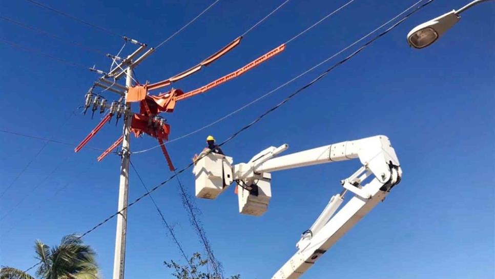 Restablece CFE 95% del servicio afectado por tormenta en el norte de Sinaloa