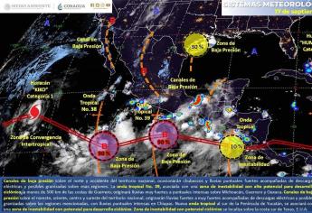 Lluvias fuertes, pronóstico para hoy en Sinaloa
