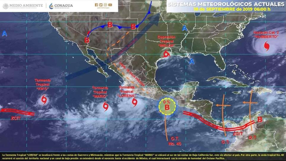 Canal de baja presión causará lluvias fuertes en Sinaloa