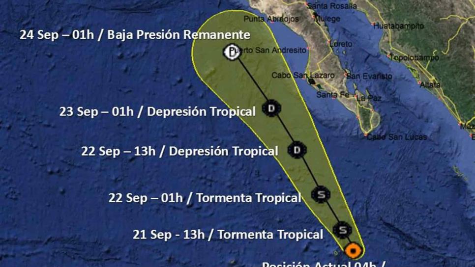 La tormenta tropical Mario se debilita al sur de la península de BC