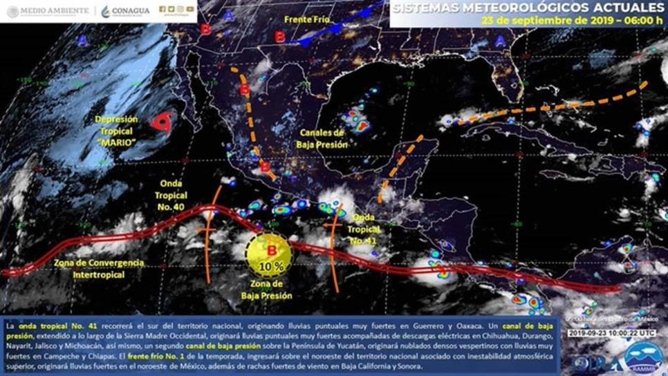 Cielo nublado y lluvias fuertes, pronóstico para este lunes en Sinaloa