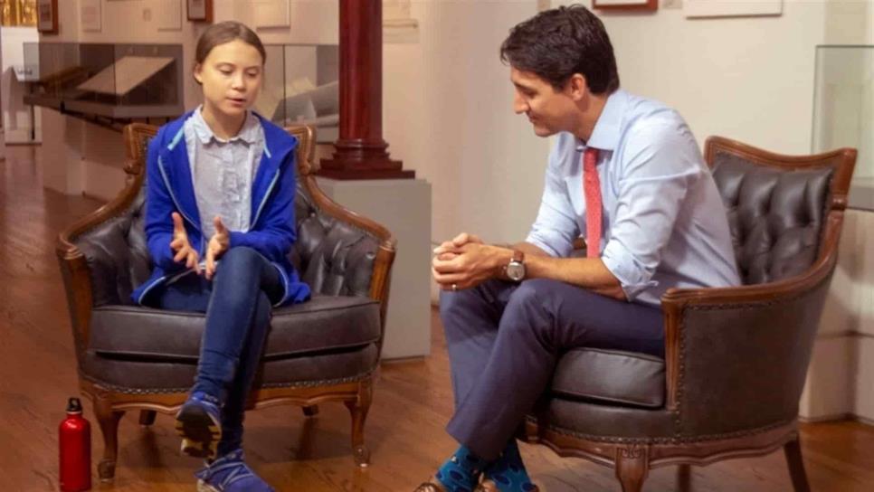 Greta Thunberg se reúne con Trudeau y lidera marcha