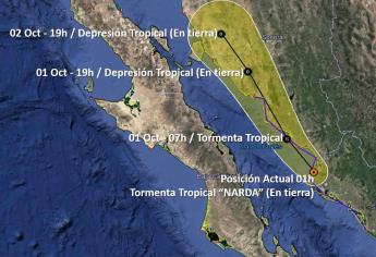 Narda se localiza cerca de la frontera con Sonora