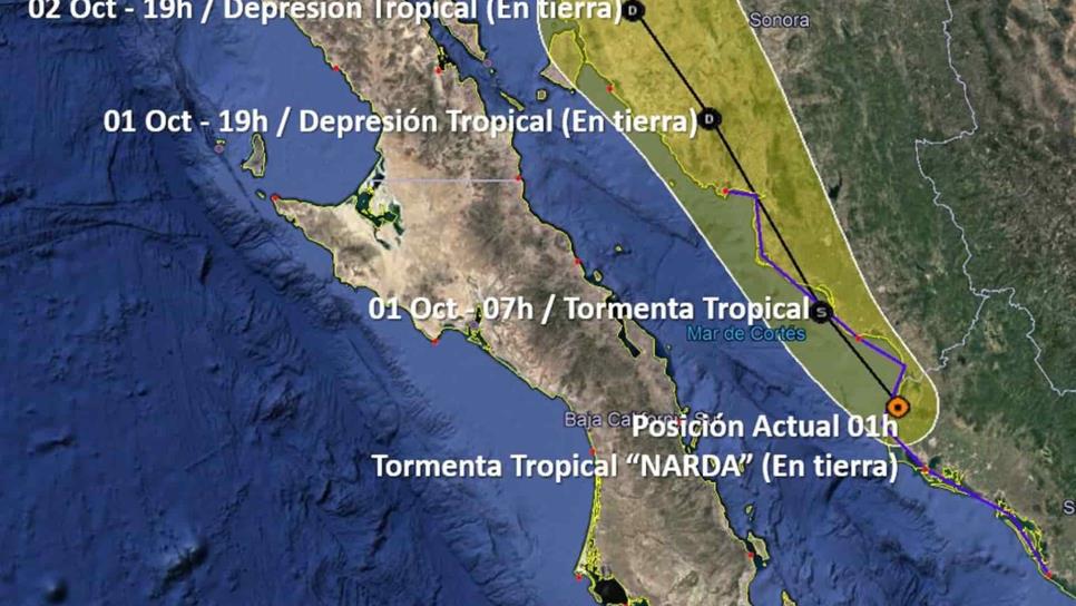 Narda se localiza cerca de la frontera con Sonora