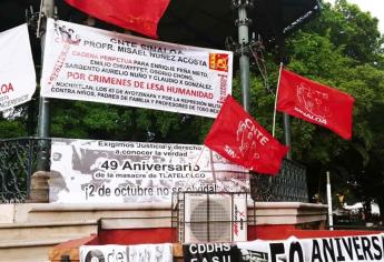 Grupos de izquierda conmemoran aniversario de la matanza de Tlatelolco en Culiacán 