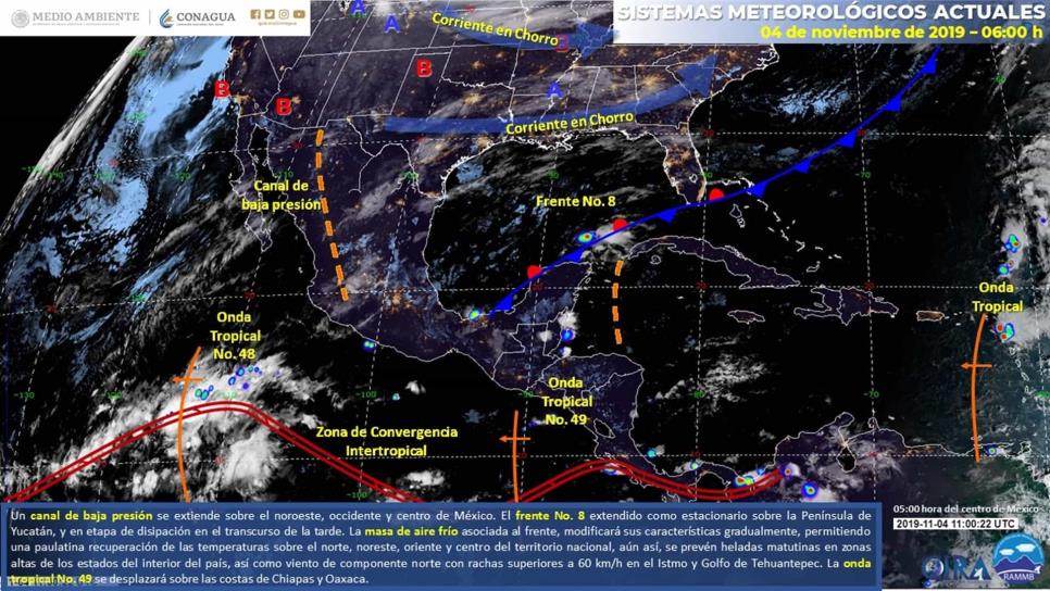 Prevén cielo nublado por la tarde con lluvias aisladas en Sinaloa