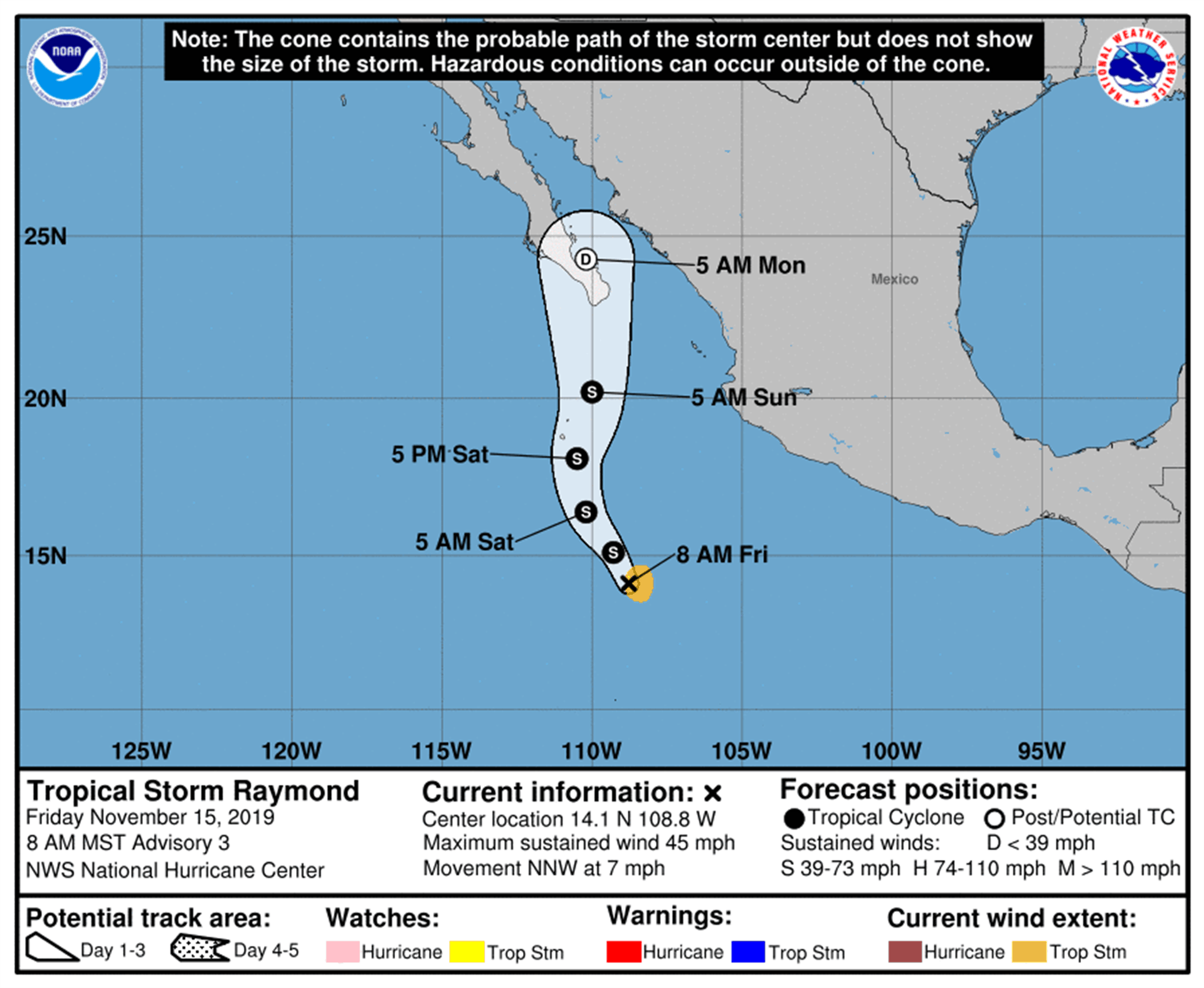 Se forma la tormenta tropical Raymond en el Pacífico