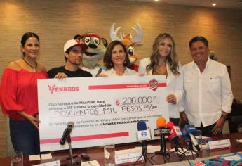 Club Venados de Mazatlán entrega donativo al Sistema DIF Sinaloa