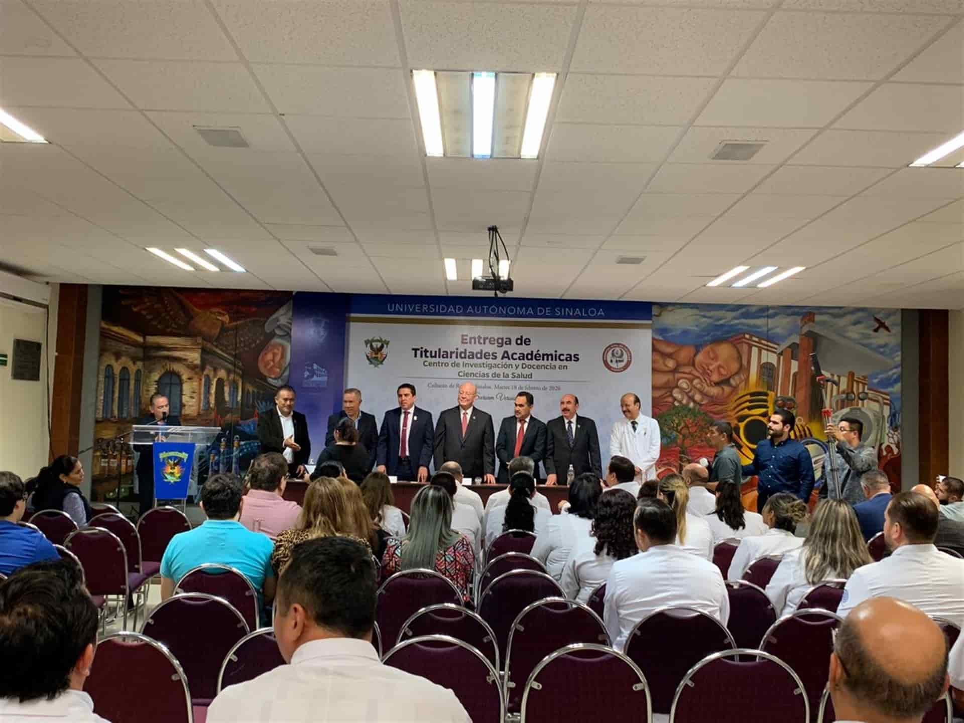 Entrega rector de la UAS titularidades académicas