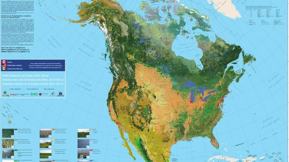 Publican nuevo mapa de la superficie terrestre de América del Norte