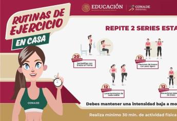 Conade envía rutinas de ejercicios a la población para activación física