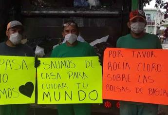 Trabajadores de PASA piden rociar con cloro bolsas de basura