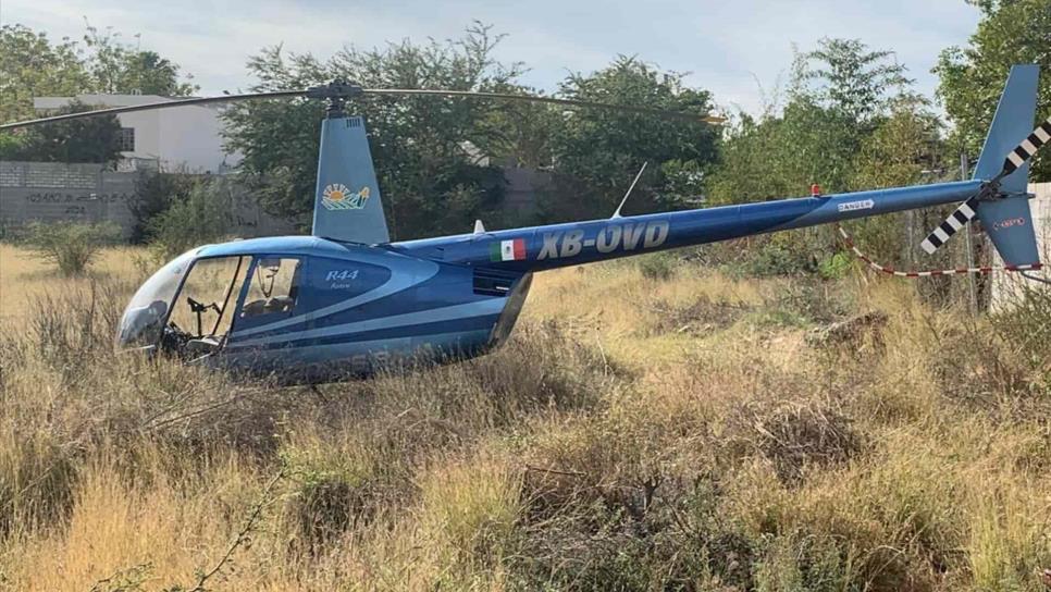 Helicóptero aterriza de emergencia en Los Mochis