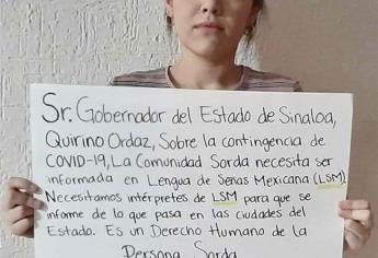 Comunidad sorda pide informes sobre Covid-19
