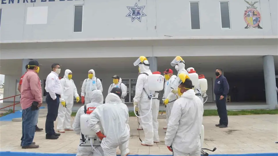 Sanitizan instalaciones de la SSPyTM Mazatlán