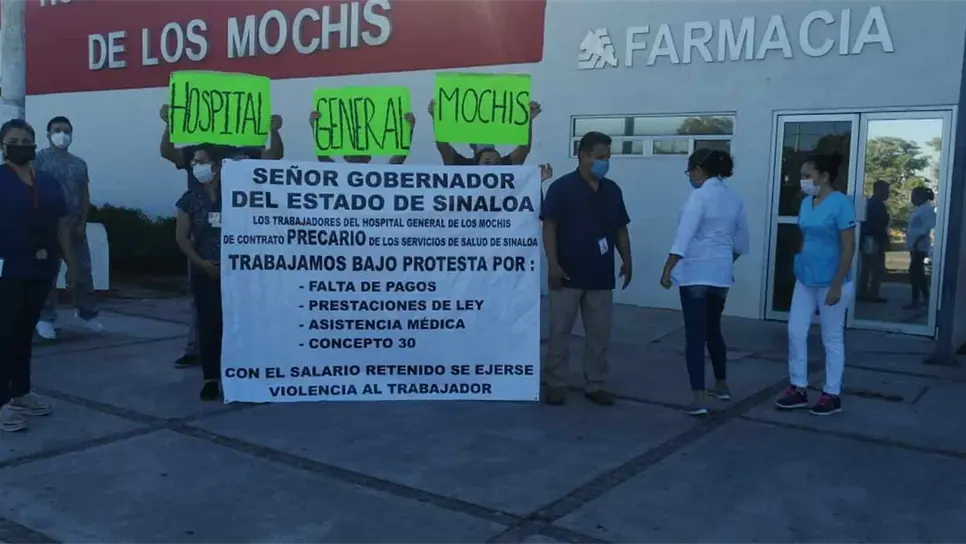 Se manifiestan trabajadores del Sector Salud, exigen pagos retroactivos