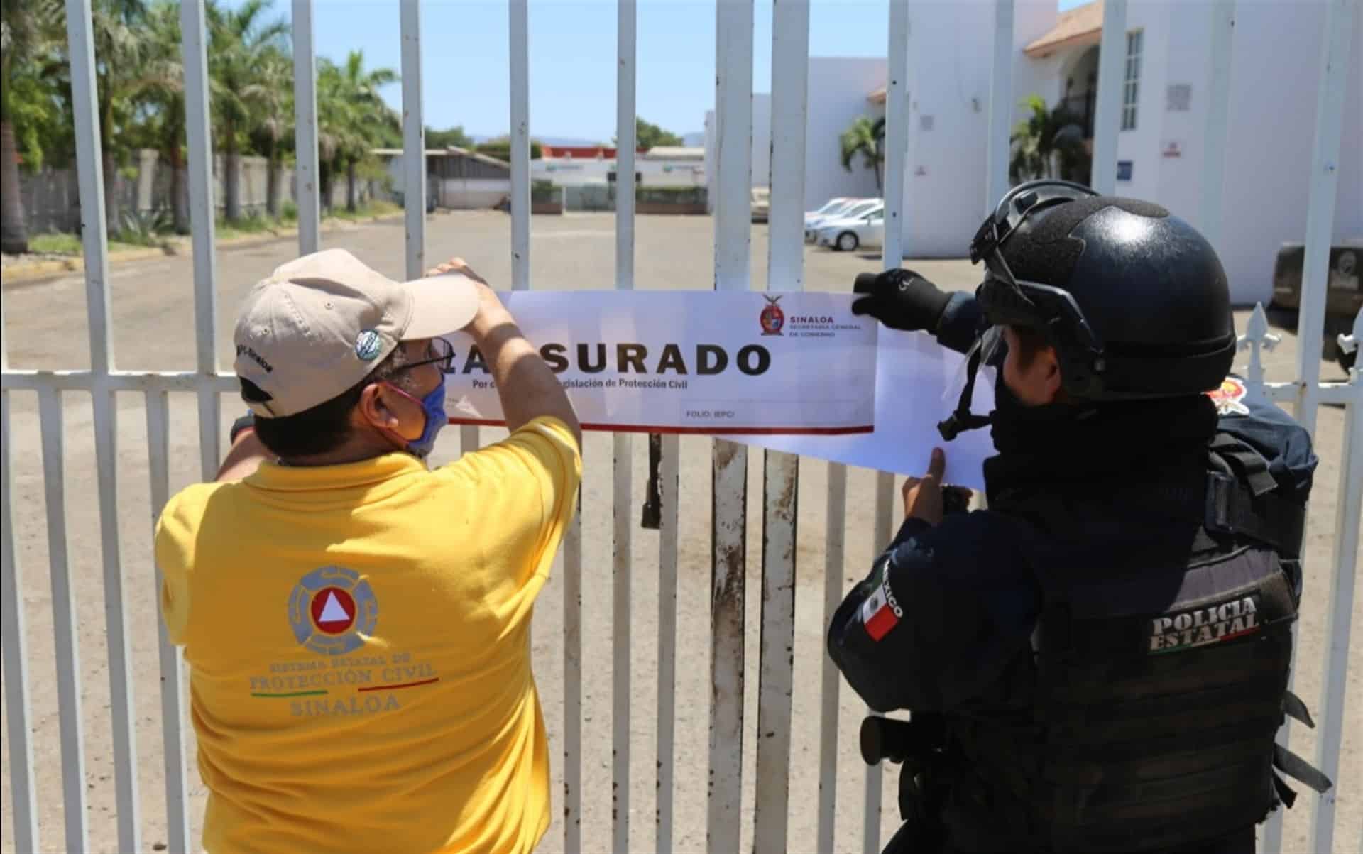 Policía Estatal Preventiva y PC clausuran dos moteles en Culiacán