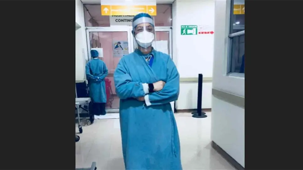 Teresita García, joven mochitense que combate de frente al virus en el IMSS de Tijuana. FOTO: Cortesía