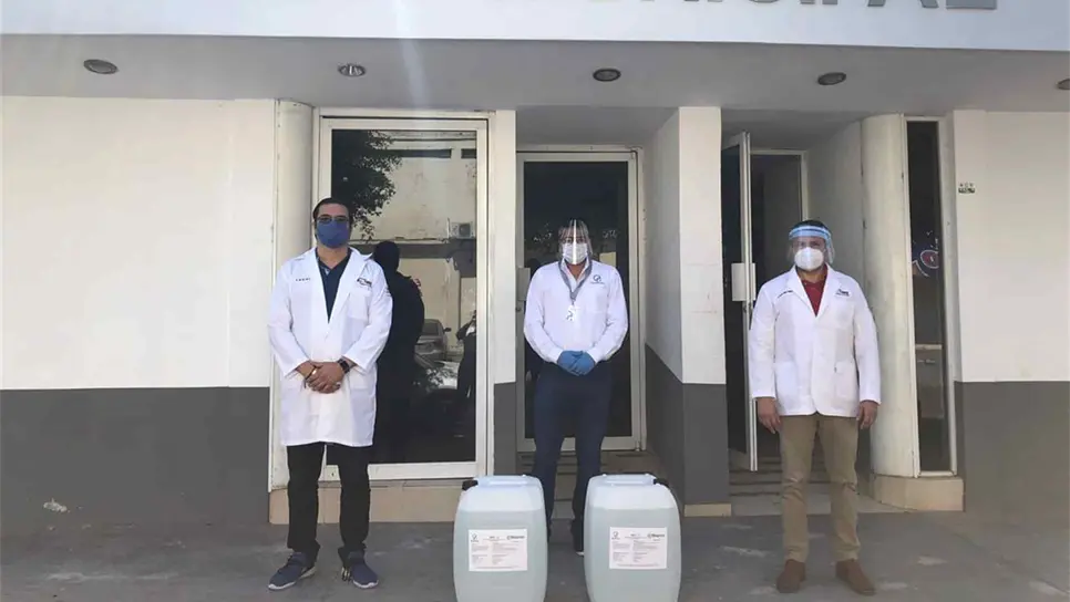 Recibe Salud de Ahome donativo de sales cuaternarias de amonio