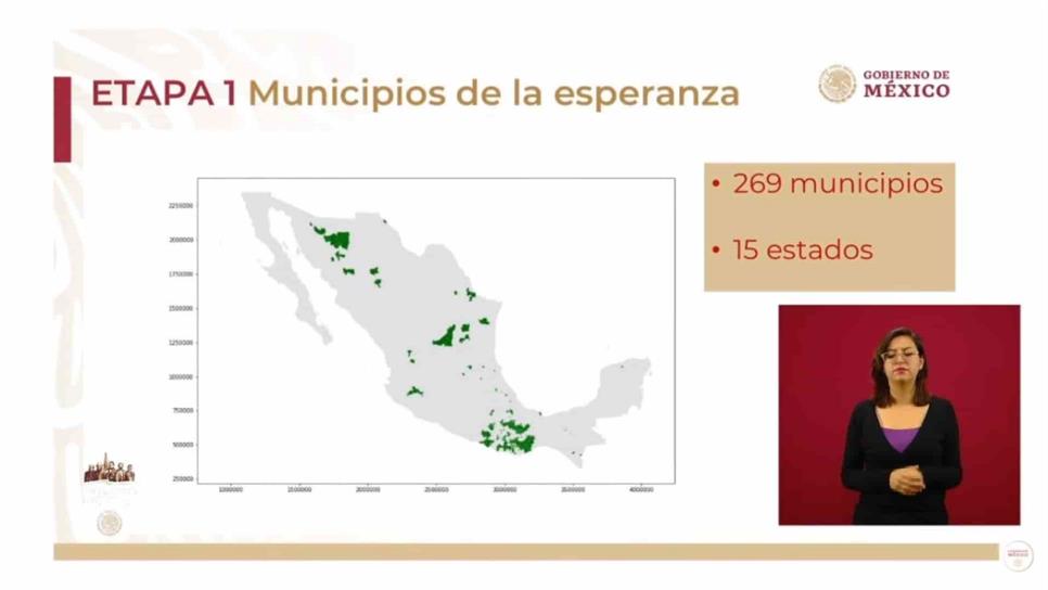 Son 269 “municipios de la esperanza” los que se reactivarán