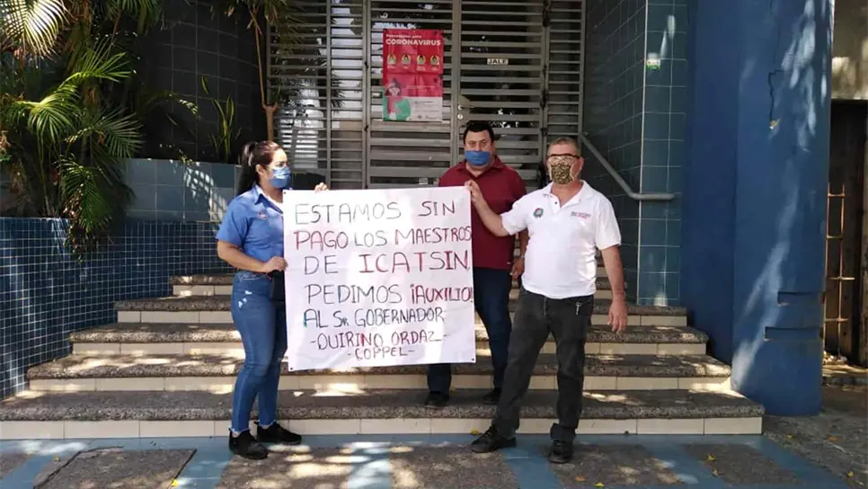Desesperados trabajadores del Icatsin por la falta de pagos