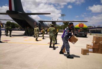 Arriba avión de la Fuerza Aérea con insumos médicos a Culiacán