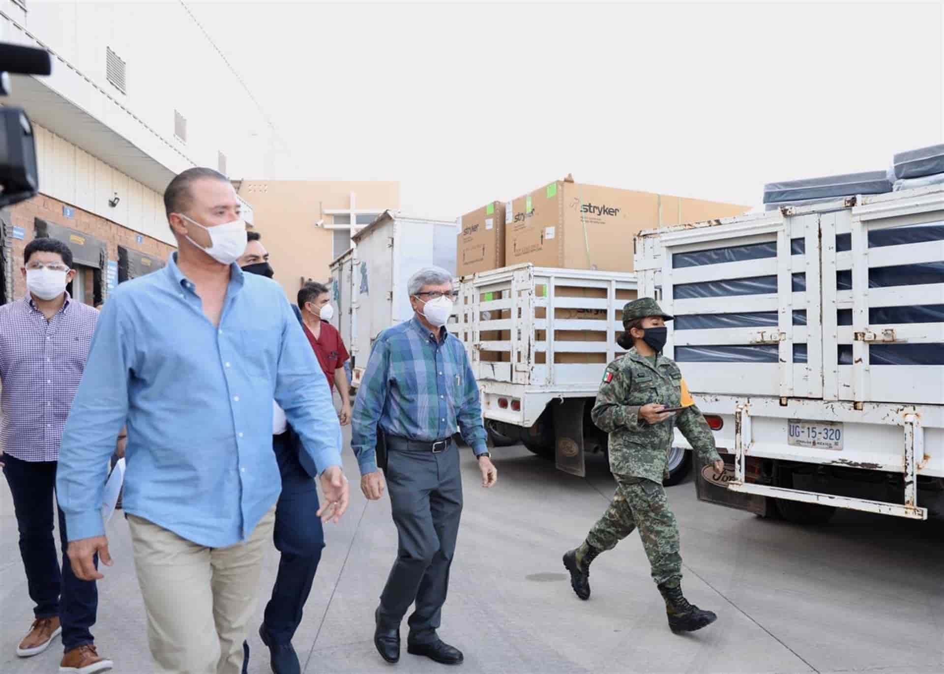 Llegan a Sinaloa 25 ventiladores y 140 camas de hospital para pacientes Covid-19