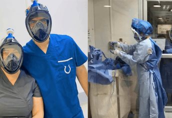 Adaptan investigadores visores de buceo como mascarillas médicas
