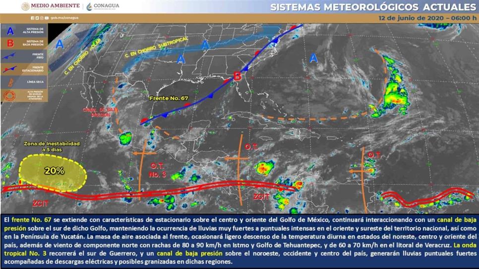 Se esperan chubascos y hasta 45°C en Sinaloa