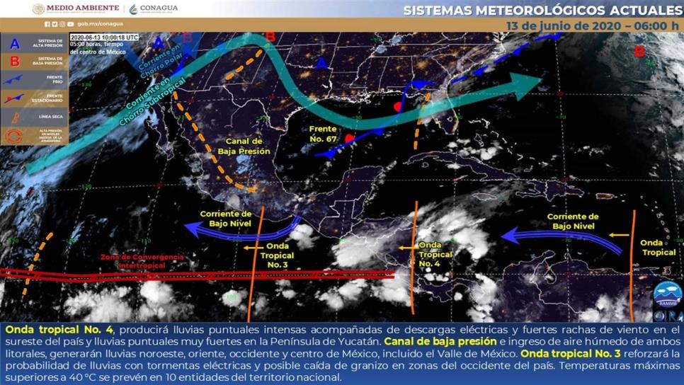 Mantiene SMN pronóstico de chubascos y calor para Sinaloa