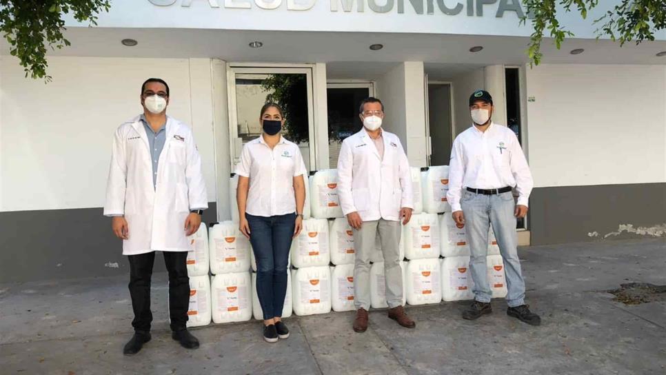 Recibe Salud Ahome donativo de 500 litros de producto biológico