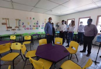 Entrega Quirino Ordaz nueva escuela en La Ladrillera, El Fuerte