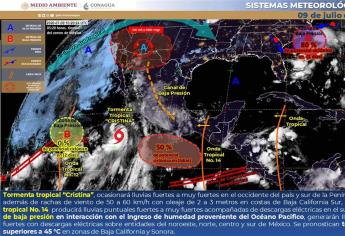 “Cristina” ocasionará lluvias muy fuertes en Sinaloa