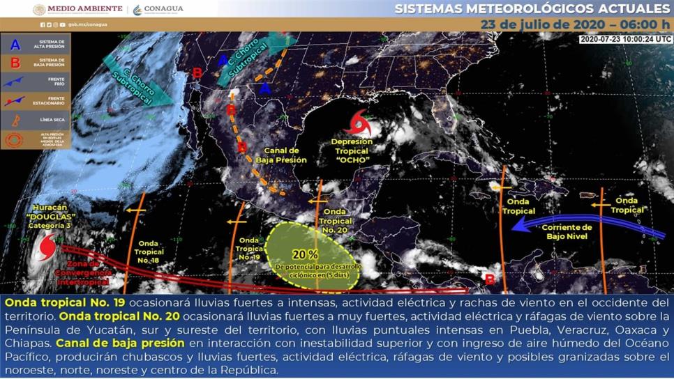 SMN anuncia lluvias vespertinas para Sinaloa