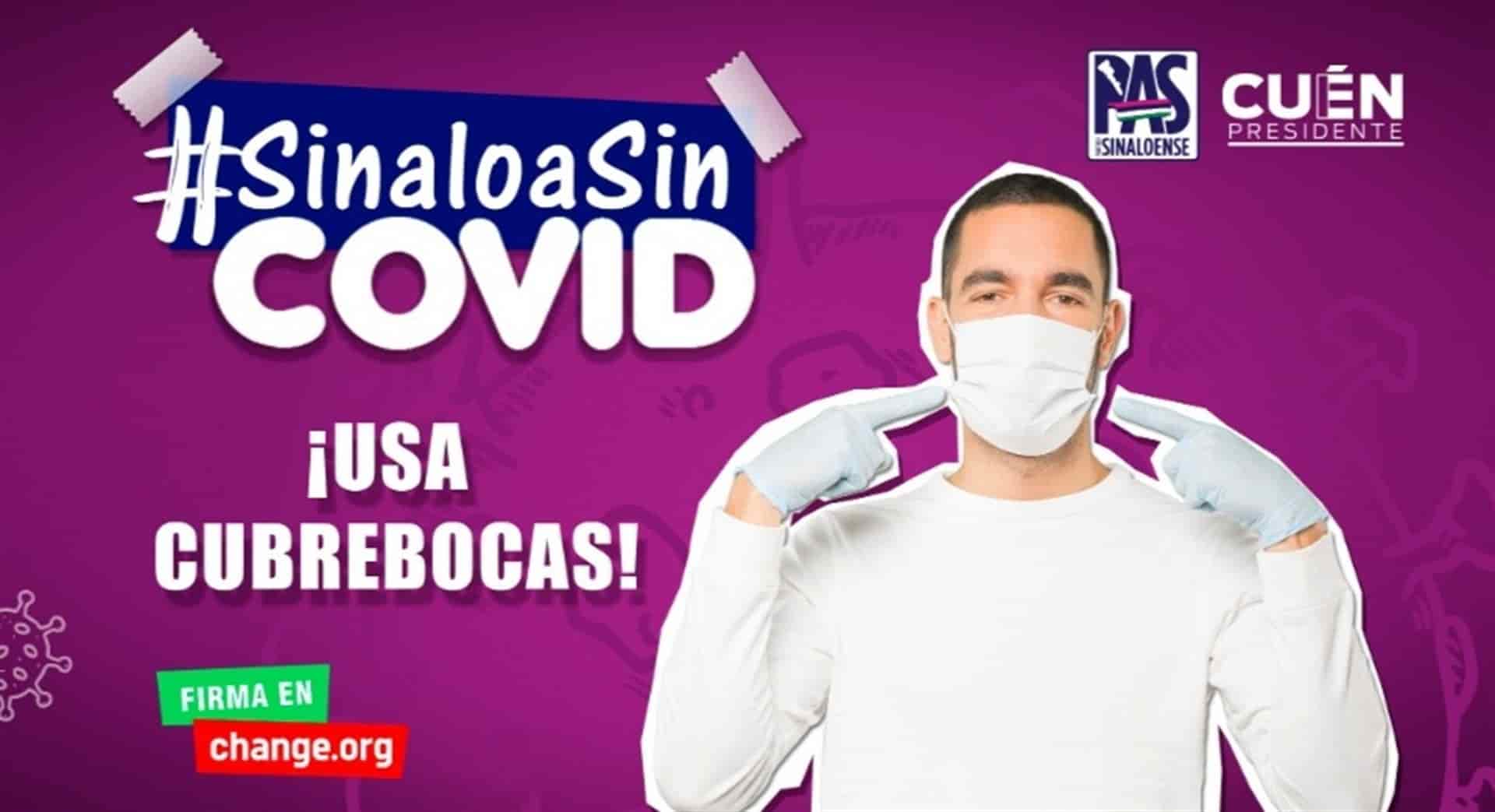 Recauda PAS más 46 mil firmas para exigir uso de cubrebocas en Sinaloa