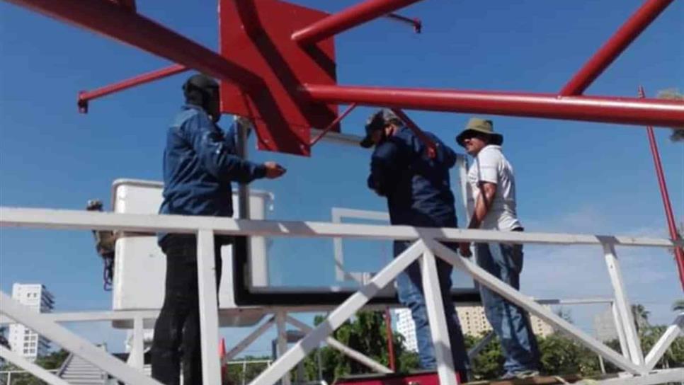 Rehabilitan canchas de usos múltiples en Mazatlán