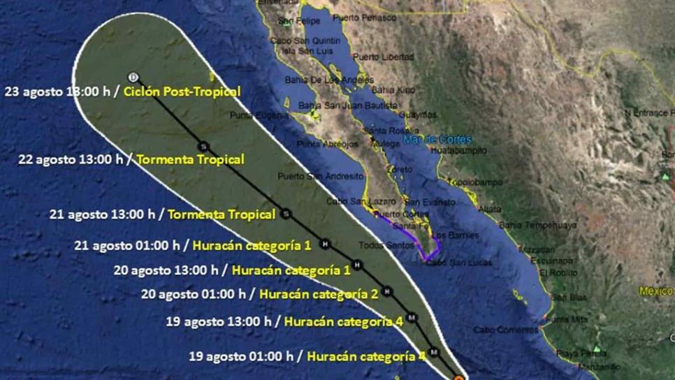 Genevieve, aún en categoría 4, se ubica al oeste de las costas de Colima