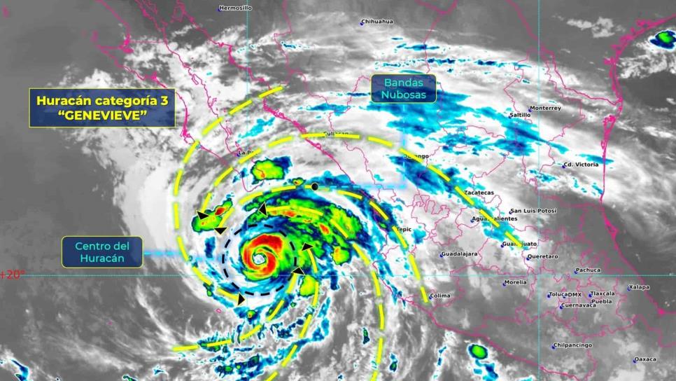 Huracán Genevieve se aproxima al sur de BCS