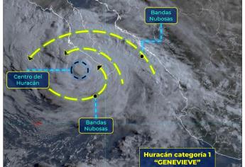 El ojo del huracán Genevieve, muy cercano a Cabo San Lucas, BCS