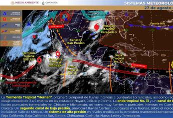 Hernán e Iselle acechan en el Pacífico; se esperan lluvias fuertes