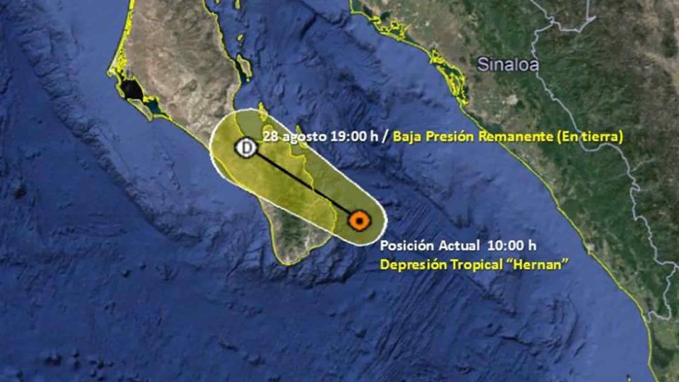 Hernán se degrada a depresión en el Pacífico e impactará a BCS