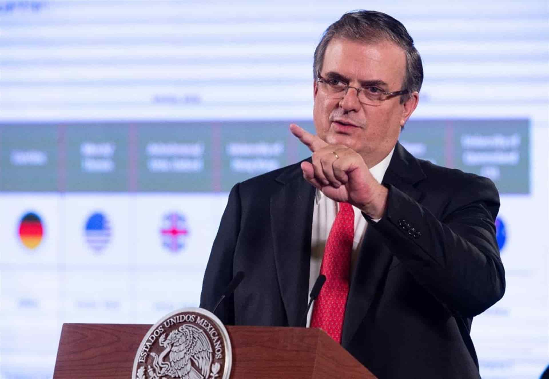 Marcelo Ebrard, durante la conferencia de prensa en Palacio Nacional. EFE/PRESIDENCIA/SOLO USO EDITORIAL