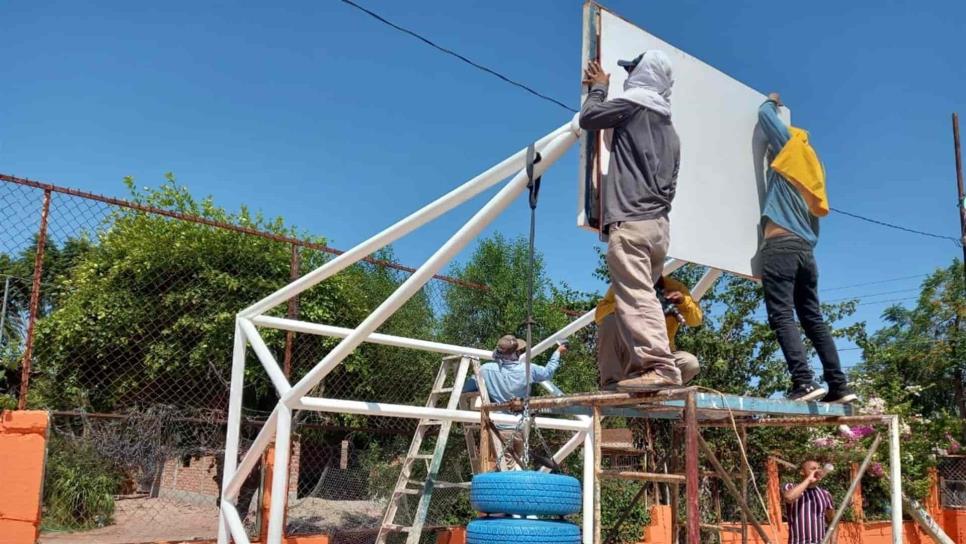 Ayuntamiento de Ahome rehabilita dos canchas más en el municipio